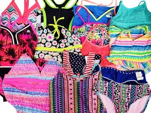 Mixed Lot of 5 or 10 Girls Swimsuits Sets Clothing Resale Wholesale 4-16 - Picture 1 of 1