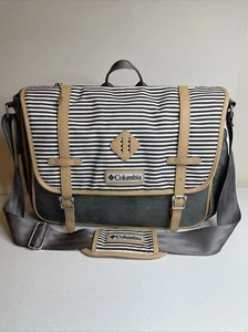 COLUMBIA Solar Ridge Diaper Bag with Padded Shoulder Strap. Gray/White/Tan - Picture 1 of 7