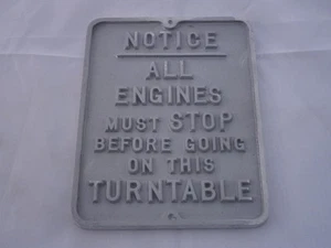 Mini Cast Aluminium Turntable Sign Miniature Railway - Picture 1 of 1