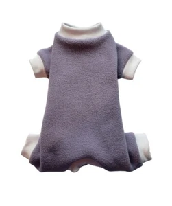 Lilac Fleece Pajamas PJ's Dog Puppy Teacup Pet Apparel Clothes - XXXS - Picture 1 of 2