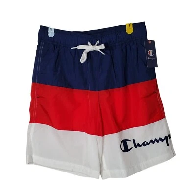Pantalones Cortos de Natación Champion Para Hombre Tricolor Con Cordón y Bolsillo Talla Pequeña Nuevos con Etiquetas Foto 1 de 4