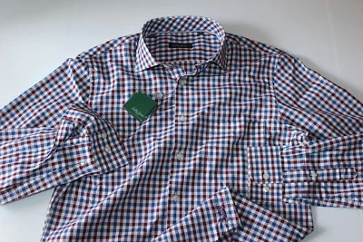 Bobby Jones Shirt Montgomery Check Burgundy BJM54012 $165 New LS Medium M - Image 1 of 4