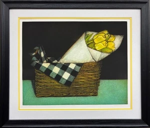 Olivia Munroe "Tulips in Paper" Custom Framed Hand SIGNED & # ART Country NEW - Picture 1 of 5