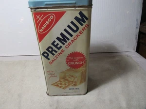 Nabisco Premium Saltine Cracker Tin Canister 14 oz - Picture 1 of 10