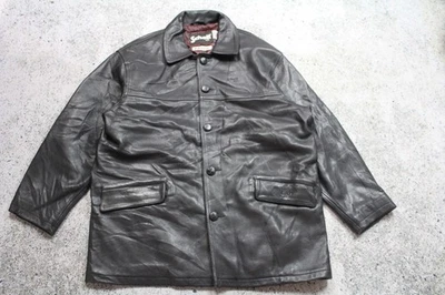 Schott NYC XL 码男式黑色皮革孔雀夹克 * * 阅读说明 — 第 1/4 张图片