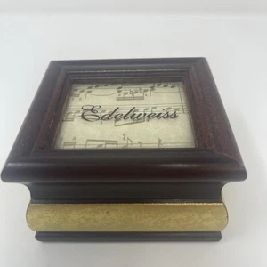 Vintage Wooden Music Box by P Graham Dunn Inc. Hand Crafted Edelweiss - Picture 1 of 5