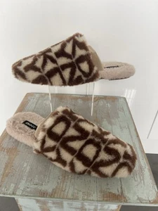 DKNY Damen Hausschuhe Kunstfell Square Toe - Braun / Schwarz - Größe UK 6,5 EU 40 - Bild 1 von 11