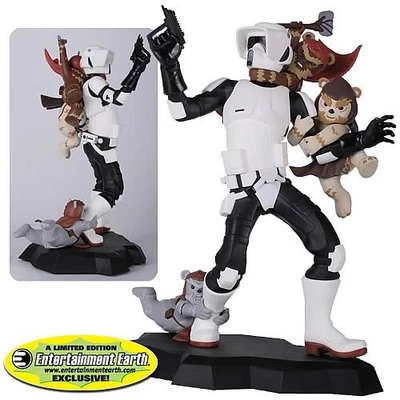 GENTLE GIANT STAR WARS ANIMATED SCOUT TROOPER EWOK ATTACK 1/9 STATUE NEW *US* - Image 1 of 4
