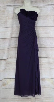City Triangles Womens Size Small Strapless Formal Fitted Long Dress Plum Purple - Image 1 of 4
