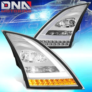 For 2018-2024 Volvo VN VNL Sequential Turn Signal Full LED Headlights Chrome - Picture 1 of 11