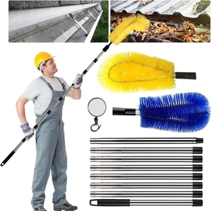 Dachrinnenreinigungswerkzeuge aus dem Boden, 10 Fuß Dachrinnenreiniger mit 2 Dachrinnenreinigung - Bild 1 von 12