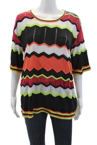 Missoni Womens Cotton Chevron Printed Half Sleeve Knit Blouse Multicolor Size 42 - Imagen 1 de 6