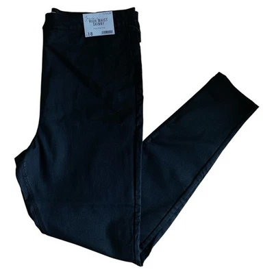 Jessie High Waisted Skinny Jeans Size 16 Papaya Short Faux Leather Stretch - Image 1 of 4