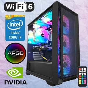 Desktop Gaming PC Intel i7 Upto 32GB 512GB SSD RTX3050 WIFI 6 & BT Win10 - Picture 1 of 8
