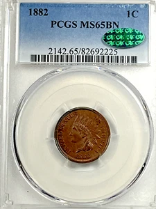 1882 Indian Cent : PCGS MS65BN CAC - Picture 1 of 4