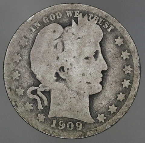 1909 O Barber Silver Quarter Better Date!! Free Shipping! B2 Cover
