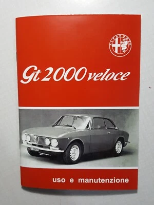 Uso e manutenzione Alfa Romeo GT 2000 veloce Owner's manual Instruction Book - Immagine 1 di 4