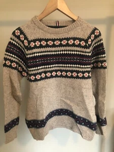TOMMY HILFIGER Sweater Wool Blend Fair Isle Nordic Ski Christmas Men's Small - Picture 1 of 6