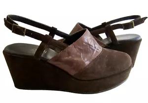 $285 38 8 CORDANI DIONNE marrone CUNEO PLATFORM zoccolo POMPE SCAMOSCIATE SCARPE tacco come nuove - Foto 1 di 10
