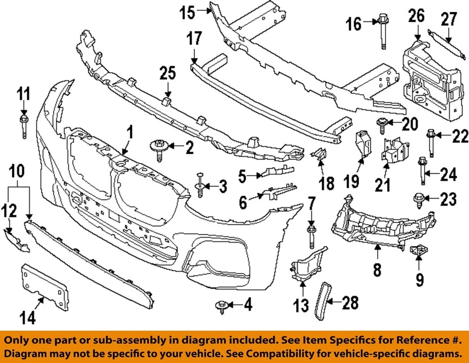 Parachoques delantero BMW OEM 328i GT xDrive parrilla-perno soporte superior 07149323418 Foto 1 de 1