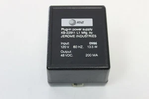 AT&T KS-22911 L1 13.5 WATT PLUG-IN POWER SUPPLY JEROME INDUSTRIES 120V 48VDC - Picture 1 of 3