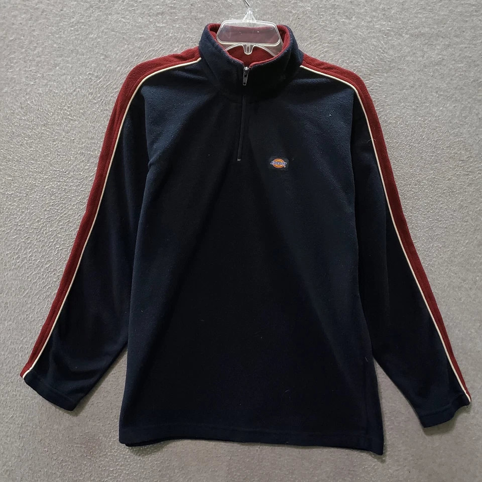 Sudadera Dickies Mujer XL Azul Logo Parche 1/4 Cremallera Cuello Simulado Polar Pullover Foto 1 de 4