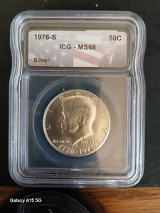 1776-1976-S KENNEDY BICENTENIAL SILVER HALF DOLLAR- MS68 /TYPE 4 - Picture 1 of 3