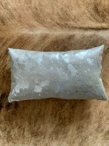 Silver Cowhide Pillow Cover Size: Lumbar 20" x 11" Grey/Silver Pillow Cover - Picture 1 of 8