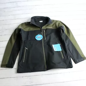 Columbia Men's Jacket Size L Black Green Softshell - Picture 1 of 8