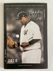 CC Sabathia New York Yankees Official 2018 Pocket Schedule Yankee Stadium - Picture 1 of 1