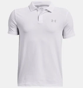 Under armour young boys 8 to 20 Performance Printed Large white polo shirt RR$35 - Picture 1 of 7