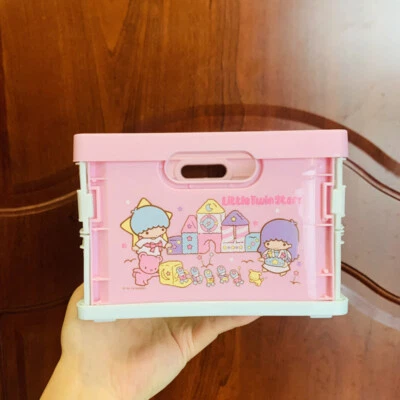 Little Twin Stars Anime Folding Container Case Storage Box Makeup Y2K Japan - Image 1 of 4