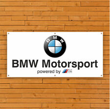 BMW M Sport White Car Logo PVC Banner - Garage Workshop Sign - Trackside Display