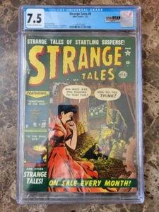 Strange Tales #8 CGC 7.5 1952 Edad de Oro Horror Alto Grado ~ ¡Certificado QES! - Imagen 1 de 4