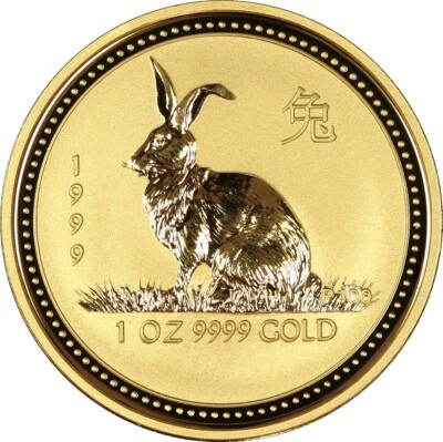 1 oz 100$ Australien Goldmünze Lunar Hase 1999 BU - Bild 1 von 2