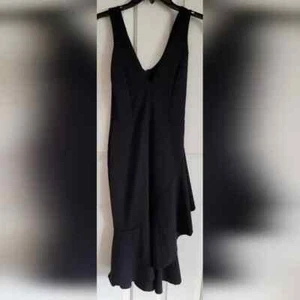 Lulu's Modern Maiden Black Asymmetrical Midi LBD Hoco Dress Size Small NEW - Picture 1 of 7