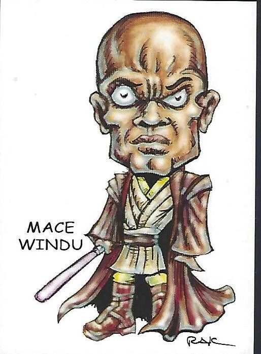 RAK (Robert A Kraus) art card of Star Wars Series 1 MACE WINDU - Image 1 of 1