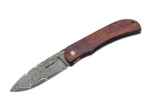 BOKER PLUS® Exskelibur I Cocobolo Damascus Pocket Knife 3.54" Blade 01BO222DAM - Picture 1 of 12