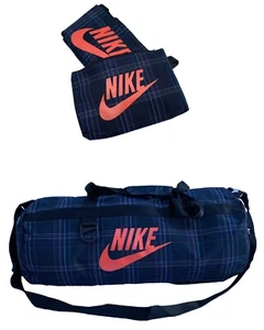 NIKE HOLDALL GYM BAG Foldaway Vintage Sportswear RACEDAY Medium BA4101 Blue NEW - Picture 1 of 11