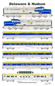 Poster Delaware & Hudson Adirondack 11"x17" firmato da Andy Fletcher - Foto 1 di 1