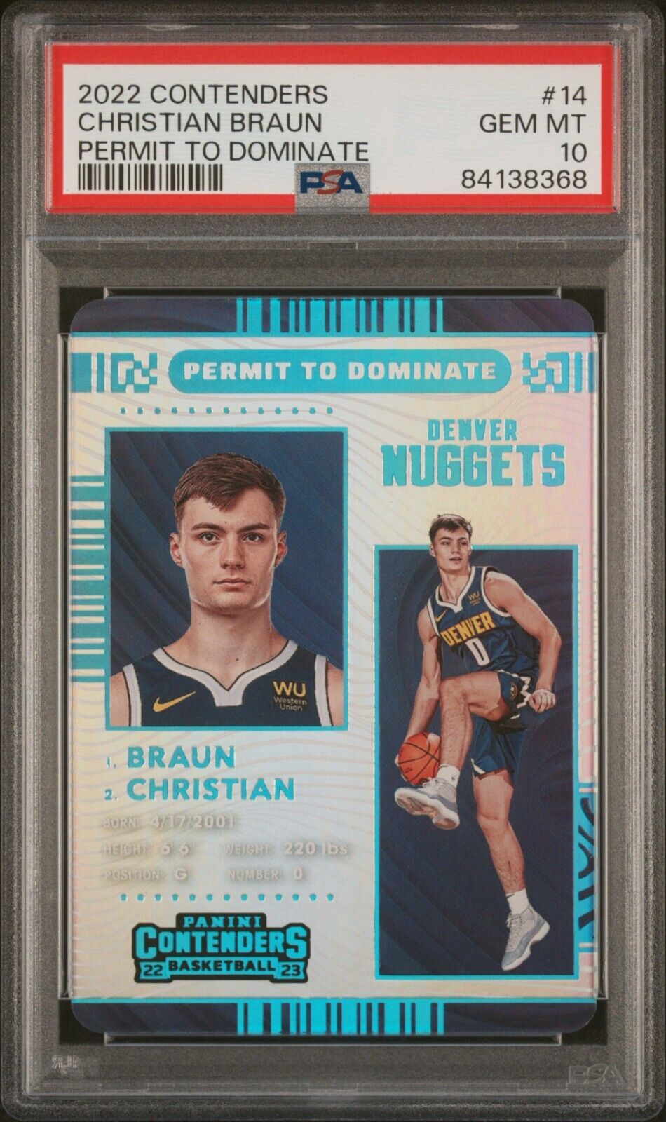 Christian Braun 2022 Contenders #14 Permit to Dominate /(SSP Christian Braun 2022 Contenders #14 Permit to Dominate /(SSP