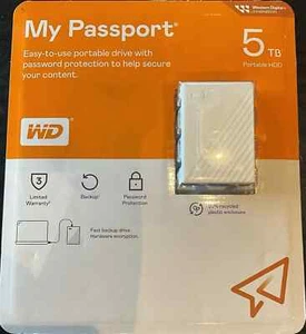 Western Digital My Passport 5 TB Portable HDD, White (WDBPKJ0050BWT-WESB) - Picture 1 of 2