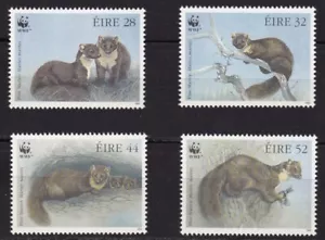 IRELAND #868-871 MNH WORLD WILDLIFE FUND (PINE MARTEN) - Picture 1 of 1