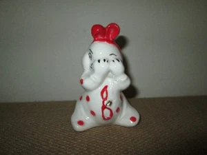 Vintage Van Tellengen Salz- oder Pfefferstreuer Peek-A-Boo Hase rot weiß Punkte * NUR 1 - Bild 1 von 5