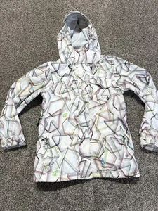 Volcom Nimbus Womens Snowboard Jacket Size Small White Red Blue Coat - Picture 1 of 15