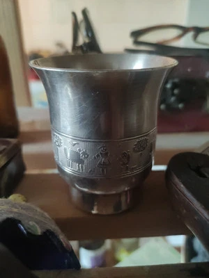 Ancienne Petite Timbale en Métal Argenté (10-21) - Photo 1/4