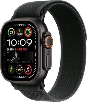 Apple Watch Ultra 2 Tit. Black 49mm A2986 Black Trail Loop M/L Band,NEU Sonstige - Bild 1 von 2