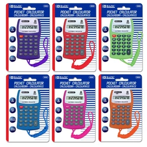 BAZIC 8-stelliger Taschenrechner mit Halsschnur, 24er Pack - Bild 1 von 7
