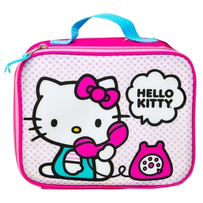 Bolsa de almuerzo rectangular de 9 pulgadas de dibujos animados de Hello Kitty bolsa de comida escolar para niñas de 3+ años Foto 1 de 4