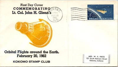 GOLDPATH: US SPACE COVER 1962 KOKOMO,IN.FDC.LT.COL.JOHN GLENN'S CV884_P12 - Image 1 of 2